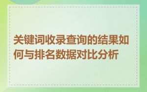 关键词收录查询的结果如何与排名数据对比分析