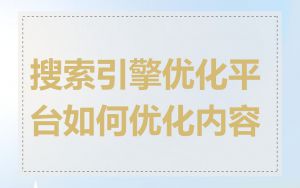 搜索引擎优化平台如何优化内容