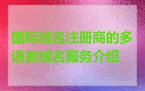 国际域名注册商的多语言域名服务介绍
