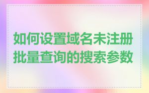如何设置域名未注册批量查询的搜索参数