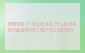 如何查看 IP 地址和域名_什么是域名解析服务商?如何选择合适的服务商