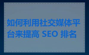 如何利用社交媒体平台来提高 SEO 排名
