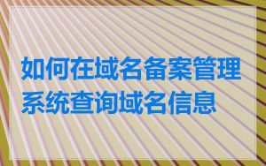 如何在域名备案管理系统查询域名信息