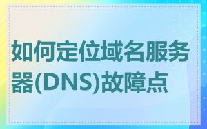 如何定位域名服务器(DNS)故障点