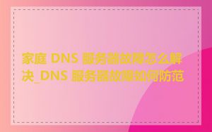 家庭 DNS 服务器故障怎么解决_DNS 服务器故障如何防范