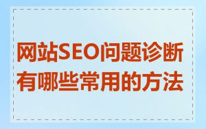 网站SEO问题诊断有哪些常用的方法