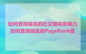 如何查询域名的社交媒体影响力_如何查询域名的PageRank值