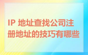 IP 地址查找公司注册地址的技巧有哪些