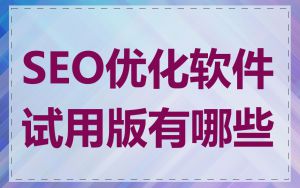 SEO优化软件试用版有哪些