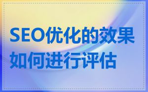 SEO优化的效果如何进行评估