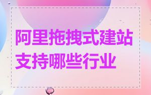 阿里拖拽式建站支持哪些行业