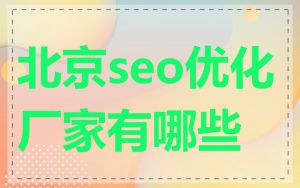 北京seo优化厂家有哪些