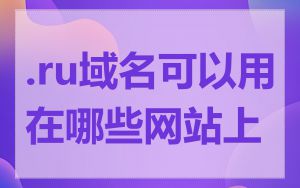.ru域名可以用在哪些网站上