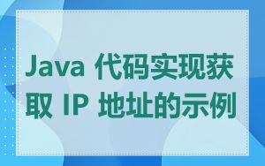 Java 代码实现获取 IP 地址的示例