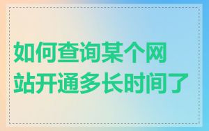 如何查询某个网站开通多长时间了