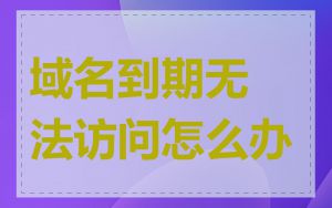 域名到期无法访问怎么办