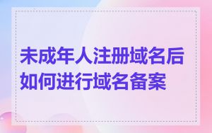 未成年人注册域名后如何进行域名备案