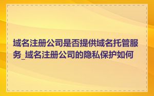 域名注册公司是否提供域名托管服务_域名注册公司的隐私保护如何