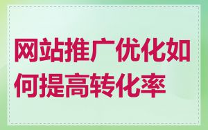网站推广优化如何提高转化率