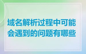 域名解析过程中可能会遇到的问题有哪些