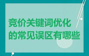 竞价关键词优化的常见误区有哪些