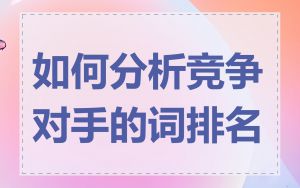如何分析竞争对手的词排名