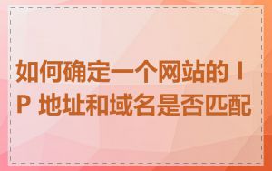 如何确定一个网站的 IP 地址和域名是否匹配
