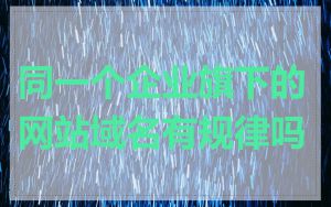 同一个企业旗下的网站域名有规律吗
