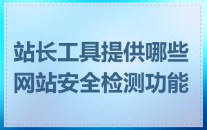 站长工具提供哪些网站安全检测功能