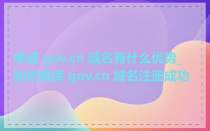 申请 gov.cn 域名有什么优势_如何确保 gov.cn 域名注册成功
