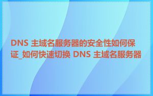 DNS 主域名服务器的安全性如何保证_如何快速切换 DNS 主域名服务器