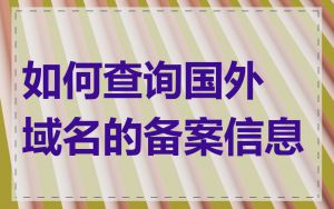 如何查询国外域名的备案信息
