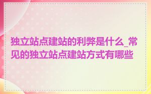 独立站点建站的利弊是什么_常见的独立站点建站方式有哪些