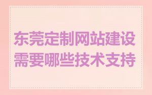 东莞定制网站建设需要哪些技术支持