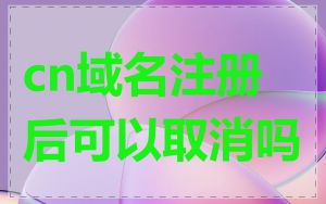 cn域名注册后可以取消吗