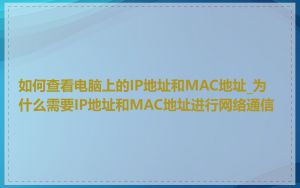 如何查看电脑上的IP地址和MAC地址_为什么需要IP地址和MAC地址进行网络通信
