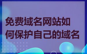 免费域名网站如何保护自己的域名