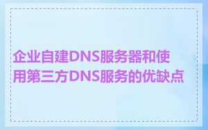企业自建DNS服务器和使用第三方DNS服务的优缺点