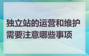 独立站的运营和维护需要注意哪些事项