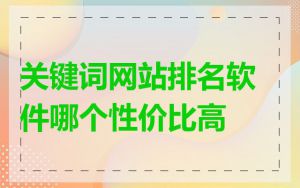 关键词网站排名软件哪个性价比高