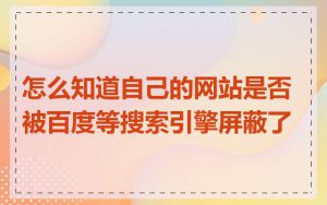 怎么知道自己的网站是否被百度等搜索引擎屏蔽了