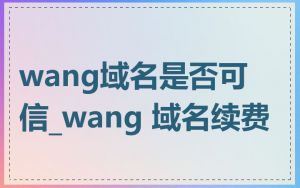 wang域名是否可信_wang 域名续费