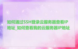 如何通过SSH登录云服务器查看IP地址_如何查看我的云服务器IP地址