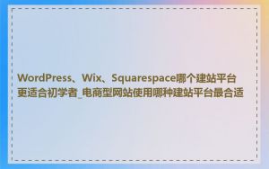 WordPress、Wix、Squarespace哪个建站平台更适合初学者_电商型网站使用哪种建站平台最合适