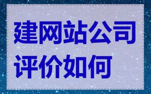 建网站公司评价如何