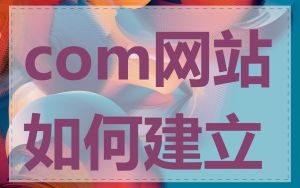 com网站如何建立