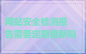 网站安全检测报告需要定期更新吗