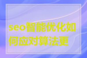 seo智能优化如何应对算法更新