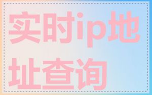 实时ip地址查询