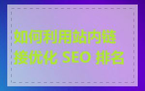 如何利用站内链接优化 SEO 排名